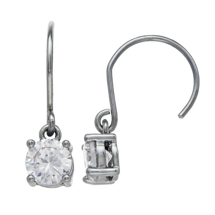 Simply Vera Vera Wang Cubic Zirconia Drop Earrings, Women's, Silver