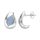 Lotopia Blue Cubic Zirconia Sterling Silver Marquise J-hoop Earrings, Women's