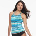 Women's Apt. 9&reg; High Neck Racerback Tankini Top, Size: Small, Prism Multi