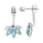 Lc Lauren Conrad Green Marquise Fan Front Back Earrings, Women's, Lt Green