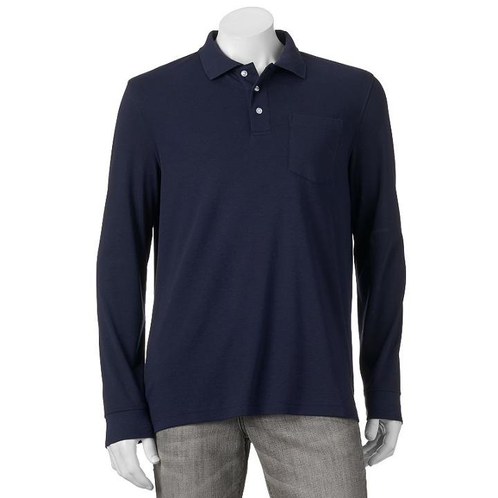 Men's Croft & Barrow&reg; Classic-fit Easy-care Interlock Polo, Size: Xl, Dark Blue