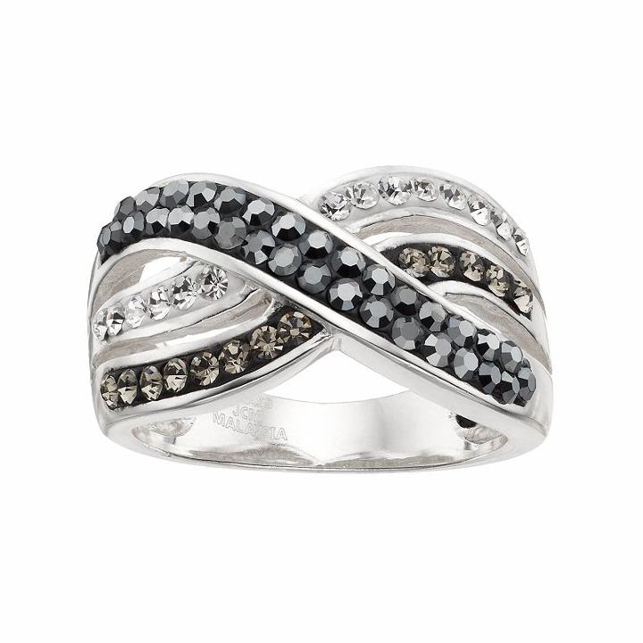 Confetti Black Crystal Crisscross Ring, Women's, Size: 7