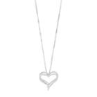 Timeless Sterling Silver Cubic Zirconia Heart Pendant Necklace, Women's, White