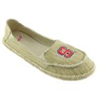 Women's Campus Cruzerz North Carolina State Wolfpack Sparkle Cabo Slip-on Shoes, Girl's, Size: 8, Beig/green (beig/khaki)