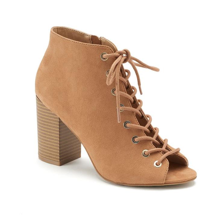 Apt. 9&reg; Admin Women's Open Toe Ankle Boots, Size: 7, Med Beige