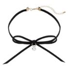 Cord Tie Choker Necklace, Women's, Black