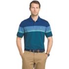 Men's Izod Sportflex Classic-fit Engineer-striped Stretch Performance Polo, Size: Medium, Blue Other