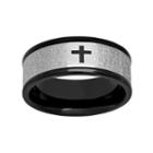 Stainless Steel Two Tone The Lord's Prayer Band - Men, Size: 11, Black