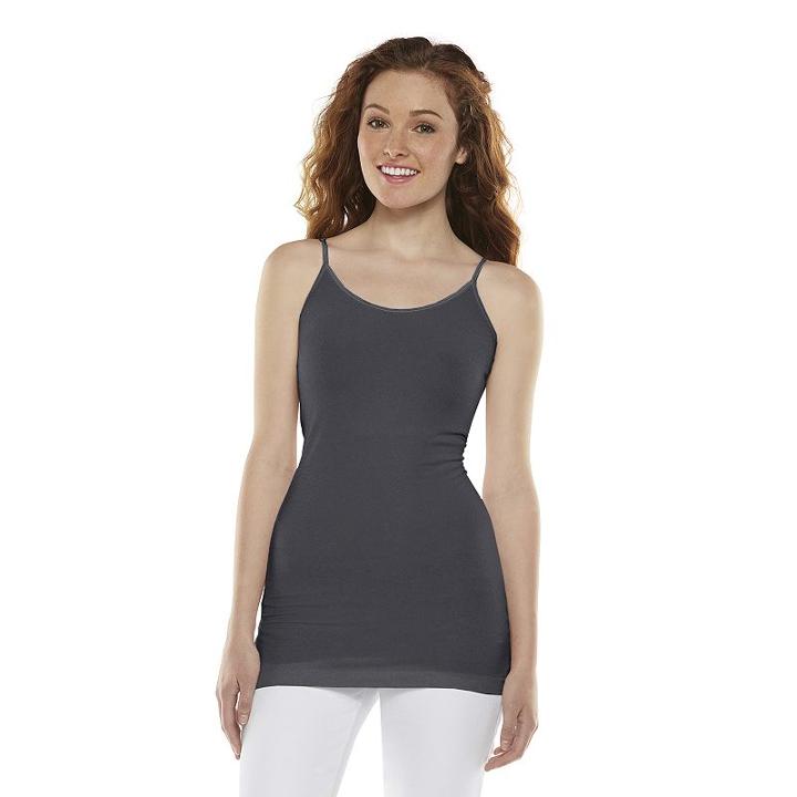 Juniors' So&reg; Seamless Tunic Cami, Girl's, Size: Xs, Grey (charcoal)