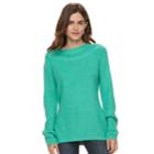 Women's Croft & Barrow&reg; Cable-knit Boatneck Sweater, Size: Small, Turquoise/blue (turq/aqua)