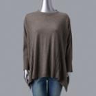 Petite Simply Vera Vera Wang Lightweight Poncho, Women's, Size: Pl/pxl, Dark Grey
