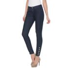 Women's Jennifer Lopez Skinny Button Ankle Jeans, Size: 6 Avg/reg, Blue