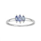 Sterling Silver Tanzanite 3-stone Ring, Women's, Size: 7, Blue