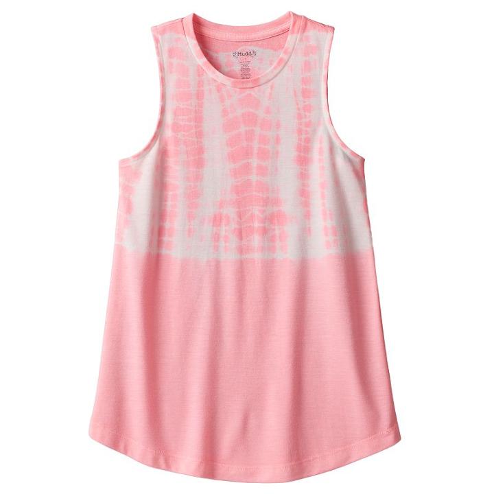 Girls 7-16 & Plus Size Mudd&reg; Patterned Graphic Tank Top, Girl's, Size: 7-8, Brt Orange