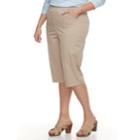 Plus Size Croft & Barrow&reg; Mini Tab Rivet Capri Pants, Women's, Size: Regular, Med Beige