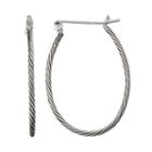 Sterling Silver Twist U-hoop Earrings, Women's