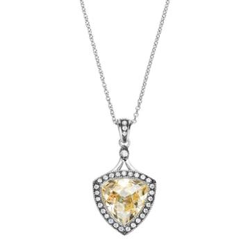 Siri Usa By Tjm Sterling Silver Cubic Zirconia Halo Pendant, Women's, Size: 16, Yellow