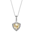 Siri Usa By Tjm Sterling Silver Cubic Zirconia Halo Pendant, Women's, Size: 16, Yellow