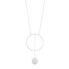 Simply Vera Vera Wang Silver Tone Circle Pendant Necklace, Women's