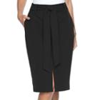 Women's Apt. 9&reg; Tie-front Midi Skirt, Size: 14, Black