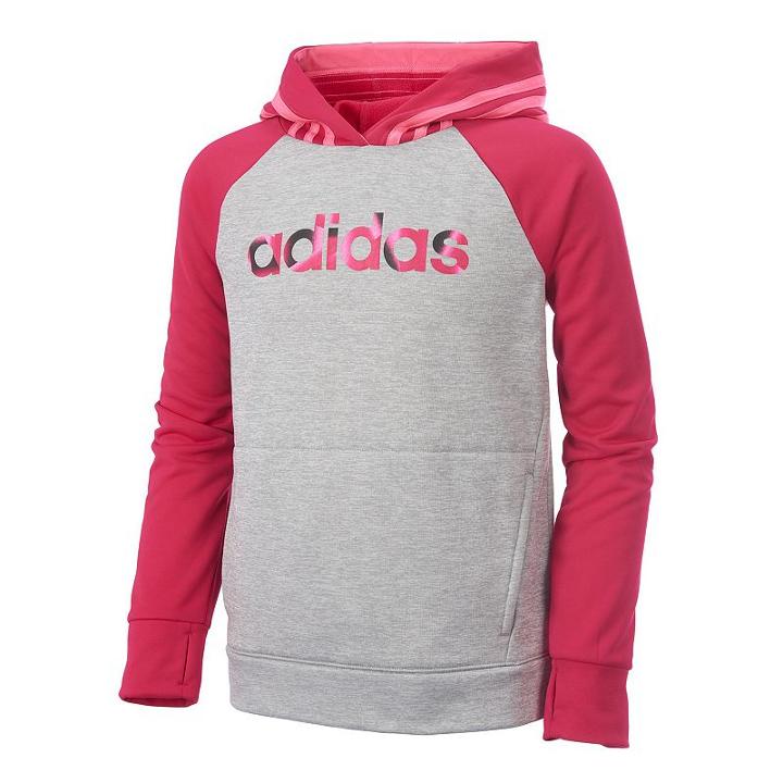 Girls 7-16 Adidas Colorblock Hoodie, Size: Small, Dark Pink