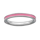 Stacks And Stones Sterling Silver Pink Enamel Stack Ring, Women's, Size: 8