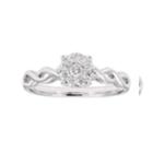 Lovemark 10k White Gold 1/5 Carat T.w. Diamond Cluster Ring, Women's, Size: 7
