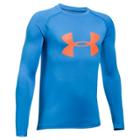 Boys 8-20 Under Armour Big Logo Tee, Size: Large, Mako Blue Orange