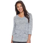 Women's Sonoma Goods For Life&trade; Pointelle V-neck Sweater, Size: Small, Light Blue