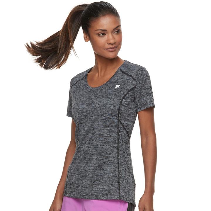 Women's Fila Sport&reg; Space-dyed Short Sleeve Tee, Size: Medium, Oxford