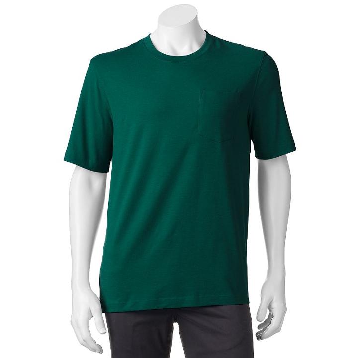 Men's Croft & Barrow® Classic-fit Stretch Pocket Tee, Size: Xl, Dark Green