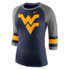 Women's Nike West Virginia Mountaineers Striped Sleeve Tee, Size: Small, Blue (navy)