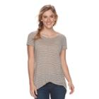 Women's Sonoma Goods For Life&trade; Striped Keyhole Tee, Size: Xl, Grey Other