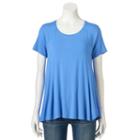 Women's Apt. 9&reg; Flowy Crewneck Tee, Size: Medium, Blue (navy)