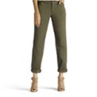 Petite Lee Straight-leg Twill Pants, Women's, Size: 10 Petite, Green Oth