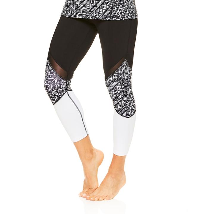 Women's Gaiam Mantra Mesh Yoga Capri Leggings, Size: Medium, Oxford