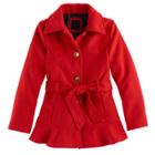 Girls 7-16 So&reg; Red Belted Faux Wool Peacoat, Size: 16