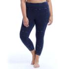 Plus Size Marika Morgan Moto Workout Leggings, Women's, Size: 3xl, Dark Blue