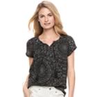 Women's Sonoma Goods For Life&trade; Pintuck Tee, Size: Large, Oxford