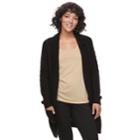 Juniors' Candie's&reg; Open-front Long Cardigan, Teens, Size: Large, Black