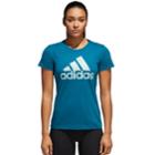 Women's Adidas Classic Logo Tee, Size: Large, Blue