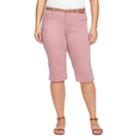 Plus Size Gloria Vanderbilt Sasha Skimmer Capris, Women's, Size: 24 W, Dark Pink