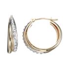 Diamond Fascination 10k Gold Interlocking Hoop Earrings, Women's, Yellow