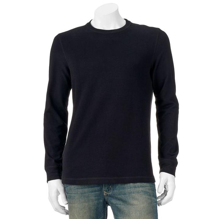 Men's Croft & Barrow&reg; Easy-care Fleece Crewneck Sweatshirt, Size: Xl, Black