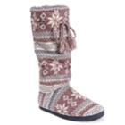 Women's Muk Luks Gloria Knit Tall Boot Slippers, Size: Large, Med Purple