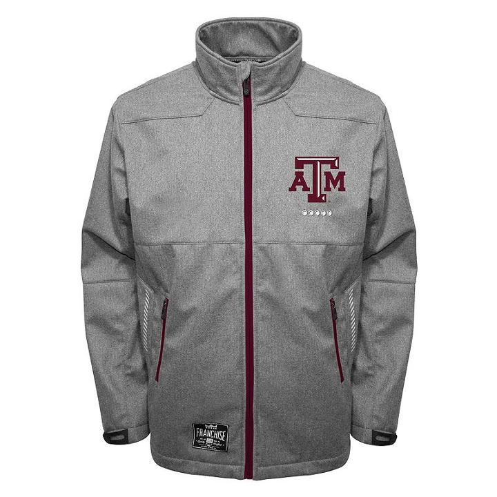 Men's Franchise Club Texas A & M Aggies Tech Fleece Softshell Jacket, Size: Medium, Grey