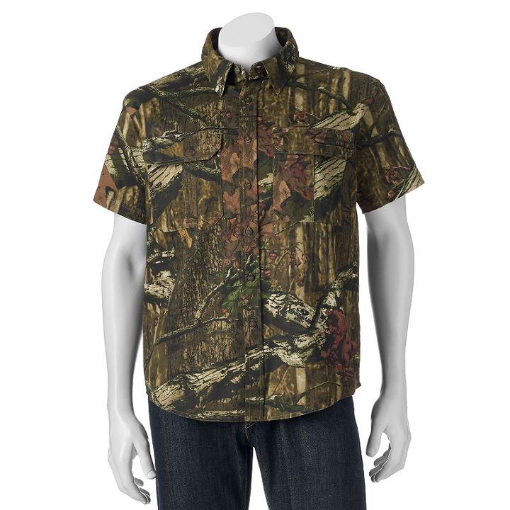 Men's Tallwoods Classic-fit High-definition Camo Button-down Shirt, Size: Xl, Blue