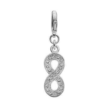 Blue La Rue Crystal Silver-plated Infinity Charm, Women's, White