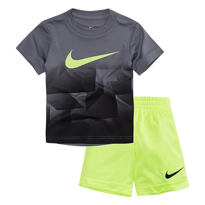Boys 4-7 Nike Geometric Graphic Tee & Shorts Set, Size: 6, Lt Yellow