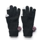 Women's Keds Cable-knit Gloves, Black